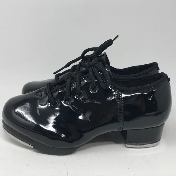 WUIWUIYU Lace Up Tap Dancing Shoes, Unisex Kid's Size 12(B)28 - Black - Picture 4 of 10